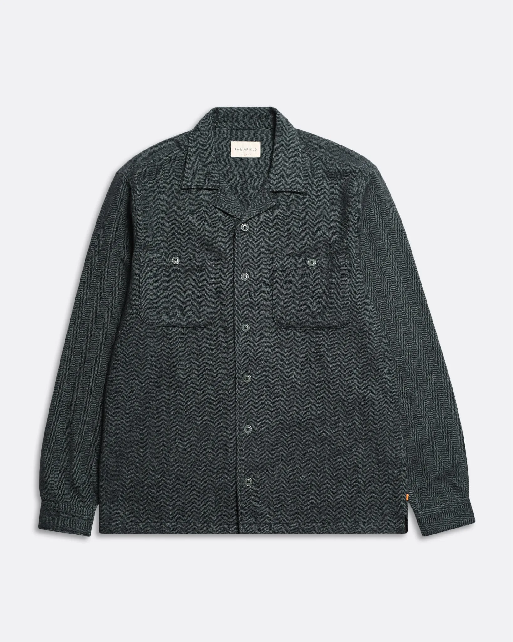 Hiro Shirt - Forest Green Herringbone