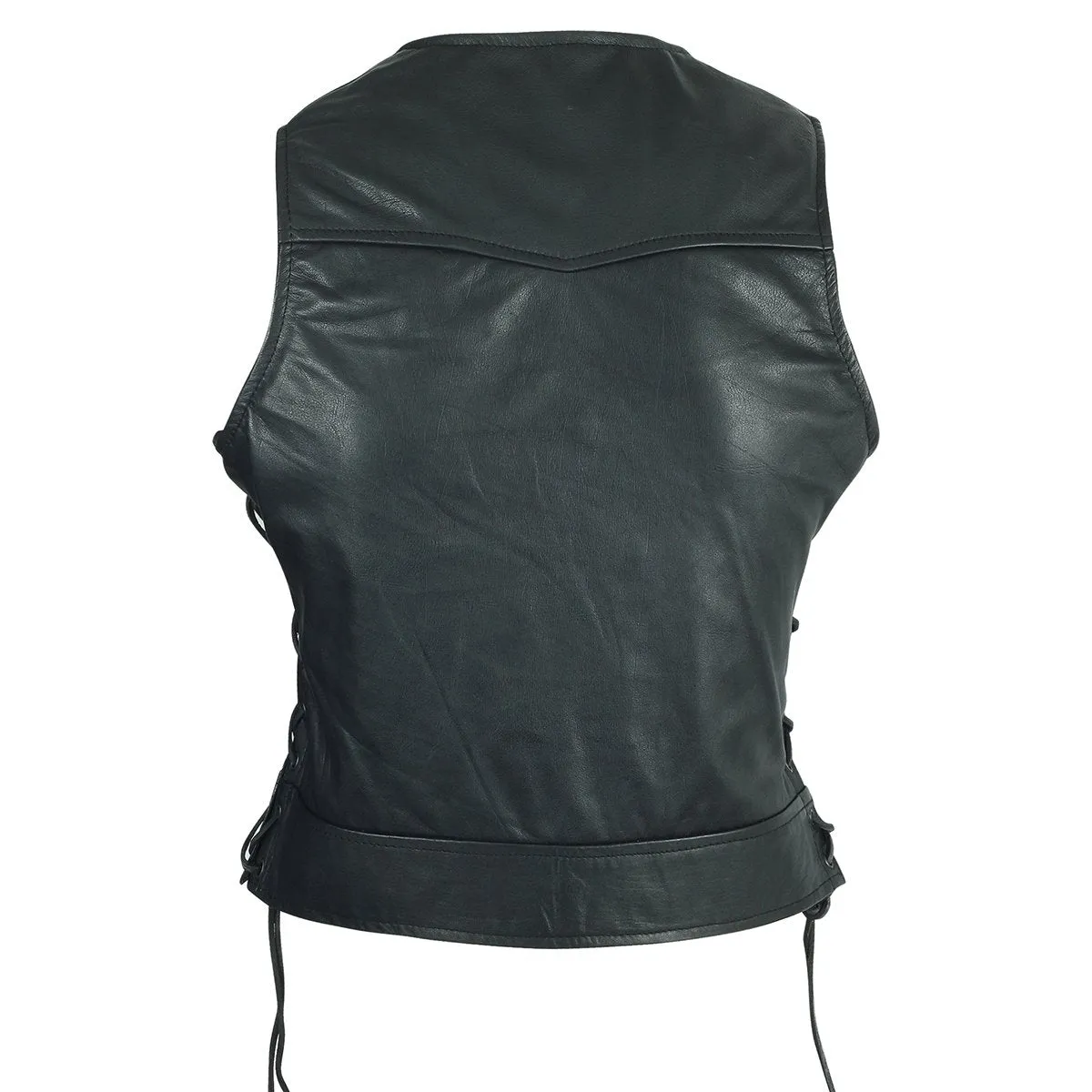 HML1042 High Mileage Ladies Lace Side Leather Vest