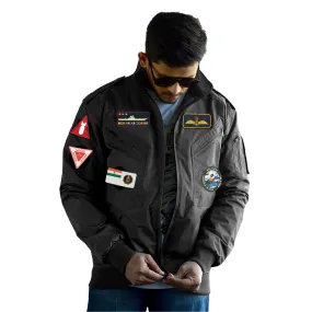 Indian Naval Aviation Black Bomber Jacket