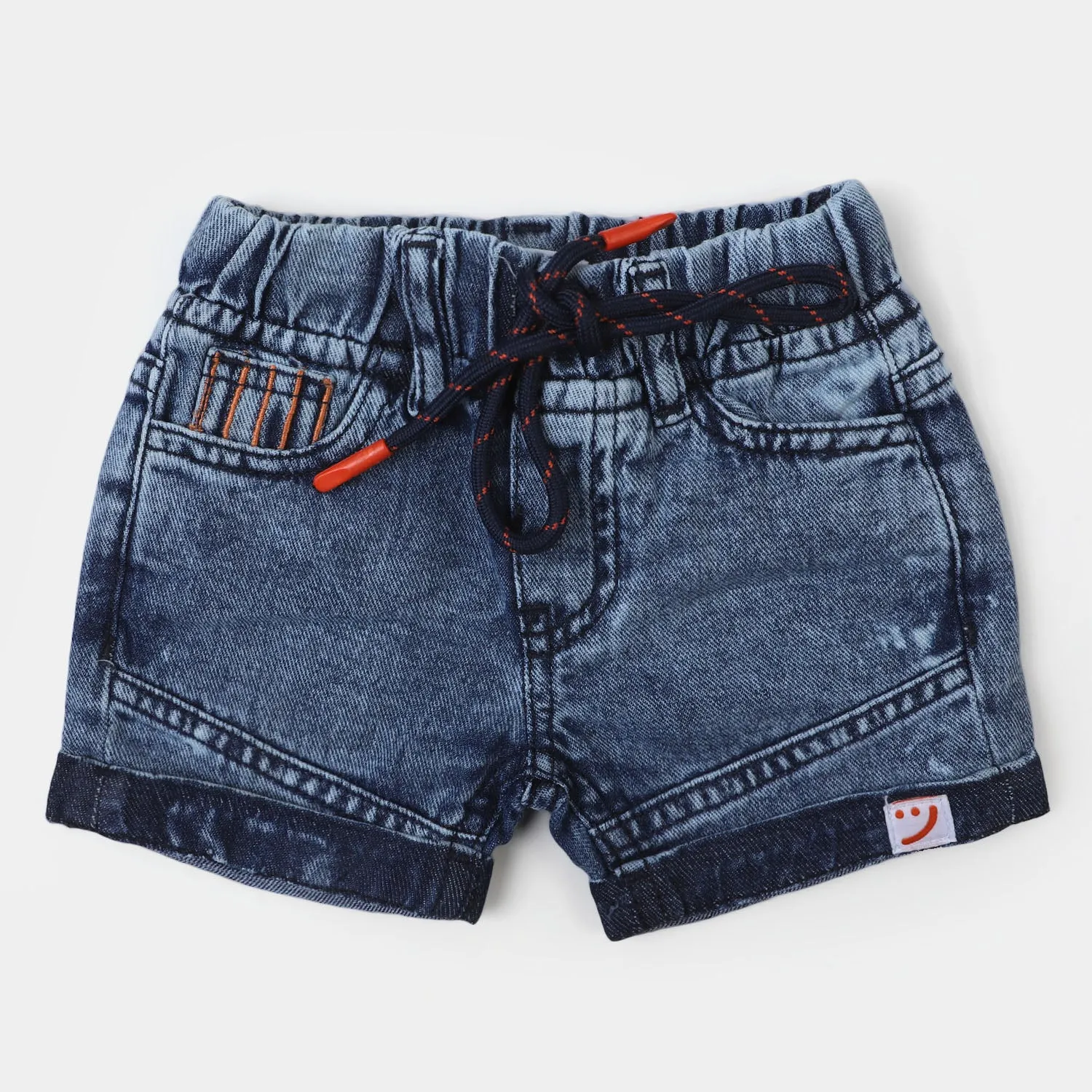 Infant Boys Denim Short Smile - Ice Blue