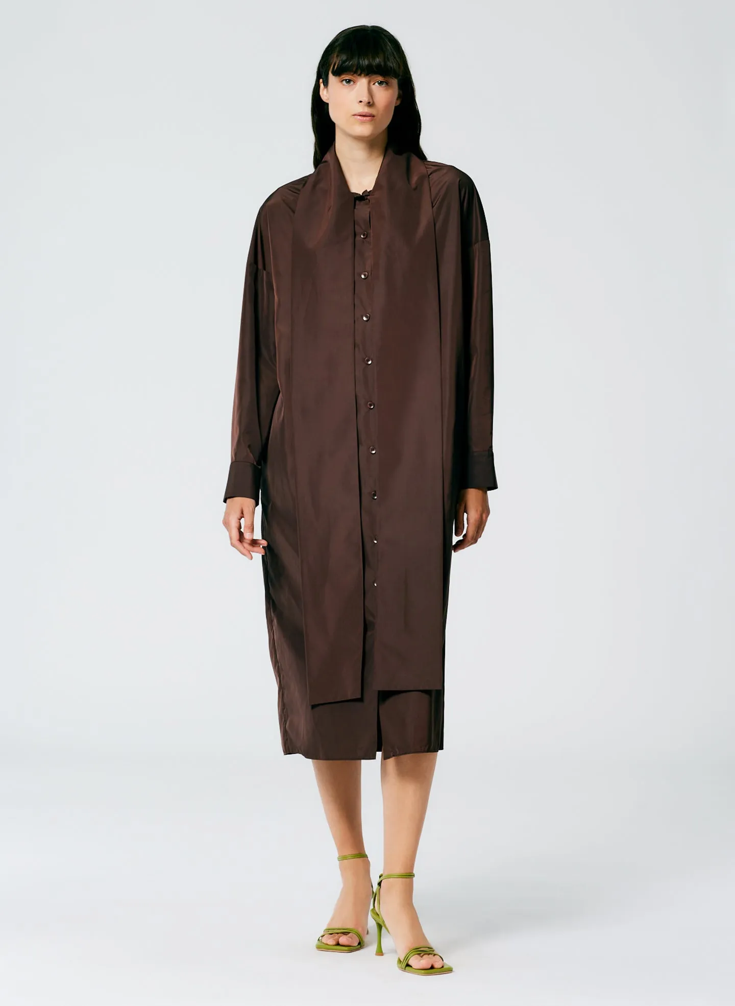 Italian Sporty Nylon Davenport Shirtdress