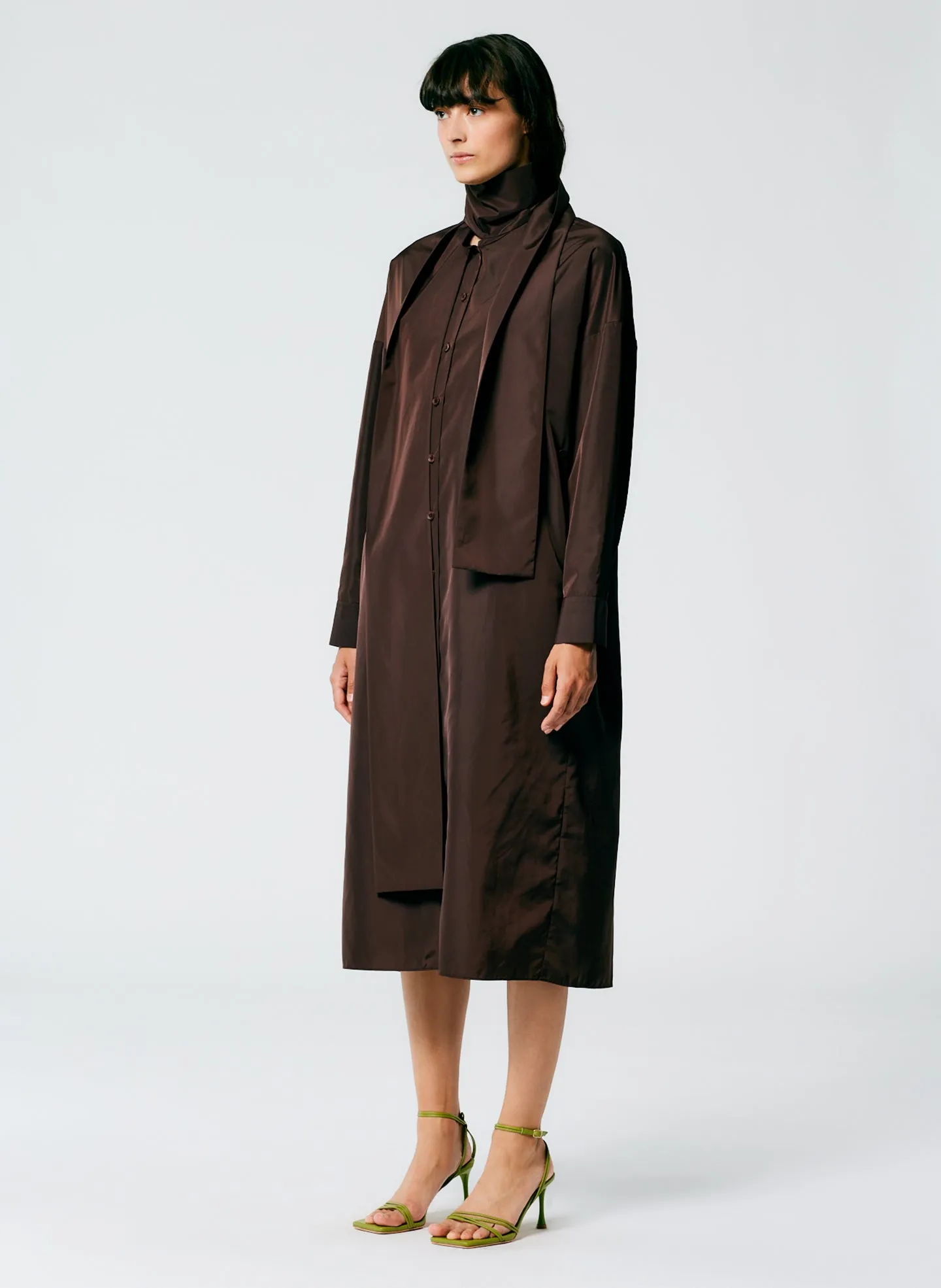 Italian Sporty Nylon Davenport Shirtdress