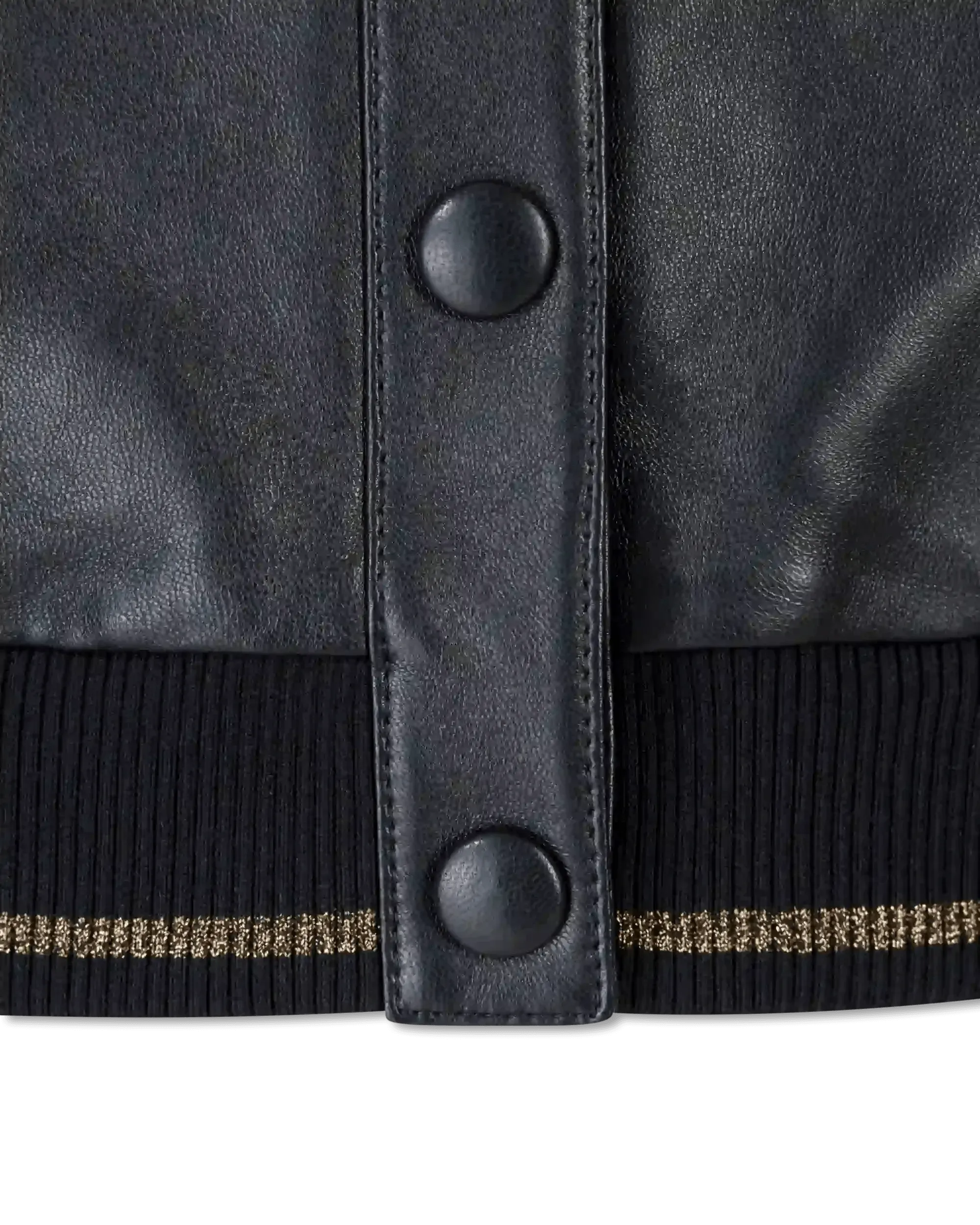 Jacquard Monogram Leather Bomber Jacket