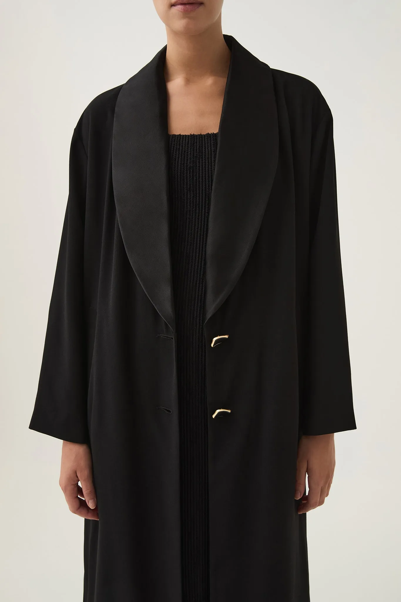 Kara Long Line Crepe Coat