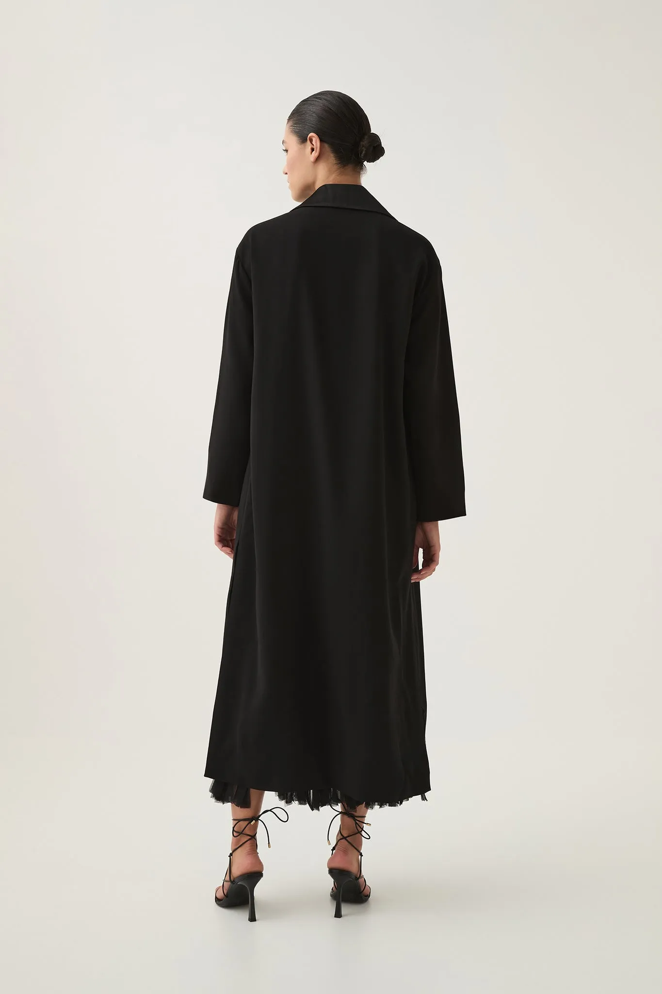 Kara Long Line Crepe Coat