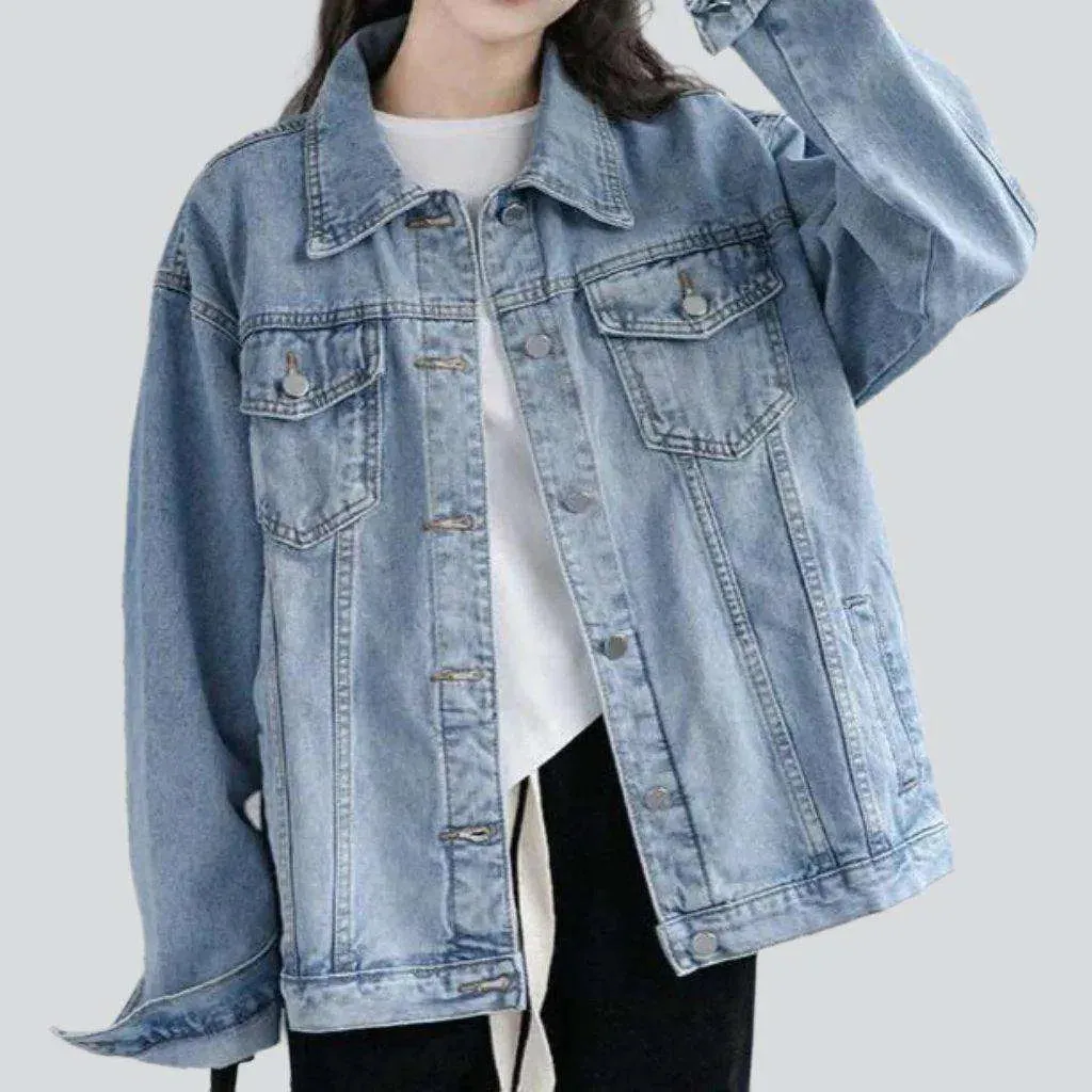 Light wash women's denim jacket