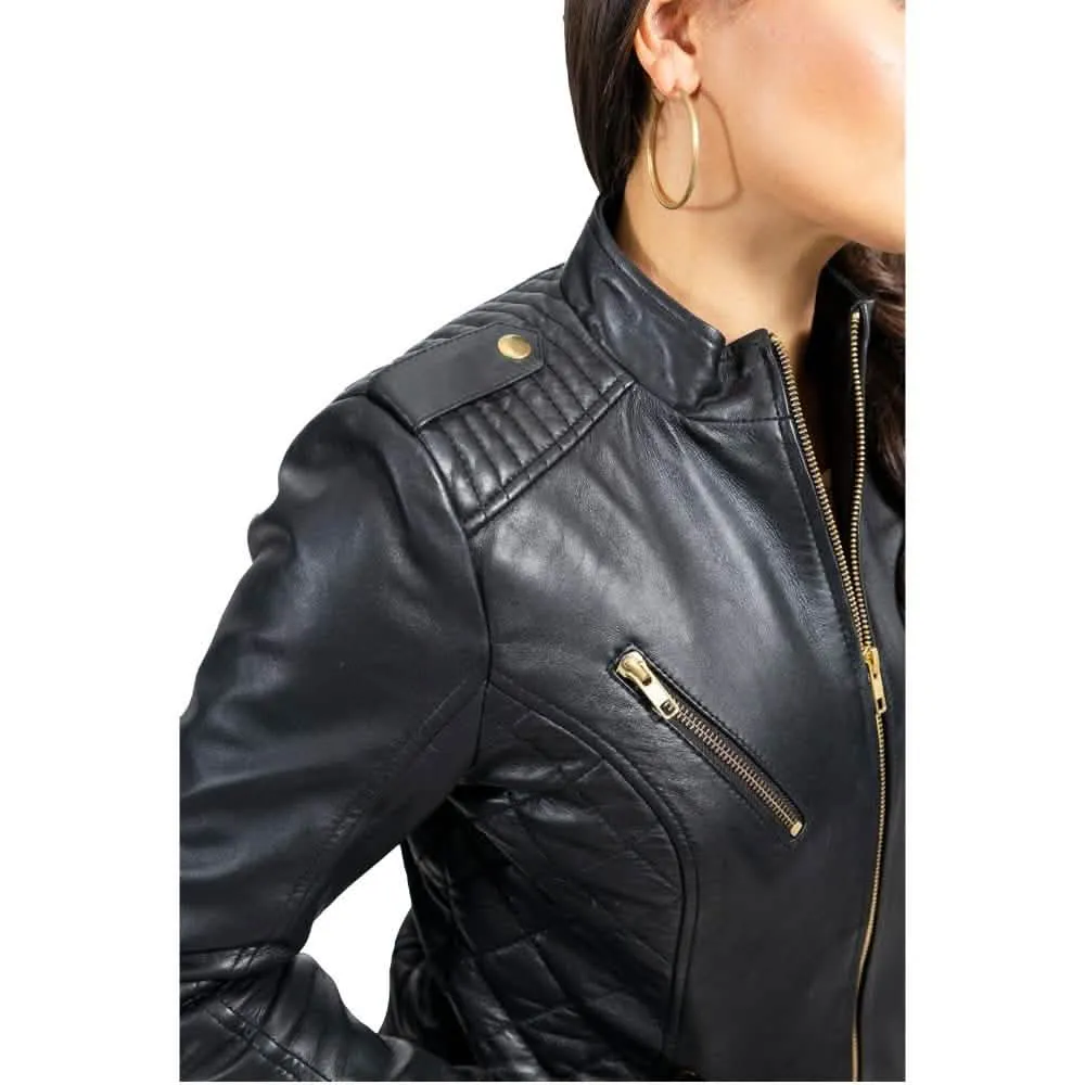 Madelin Edgy Luxe Leather Moto Jacket