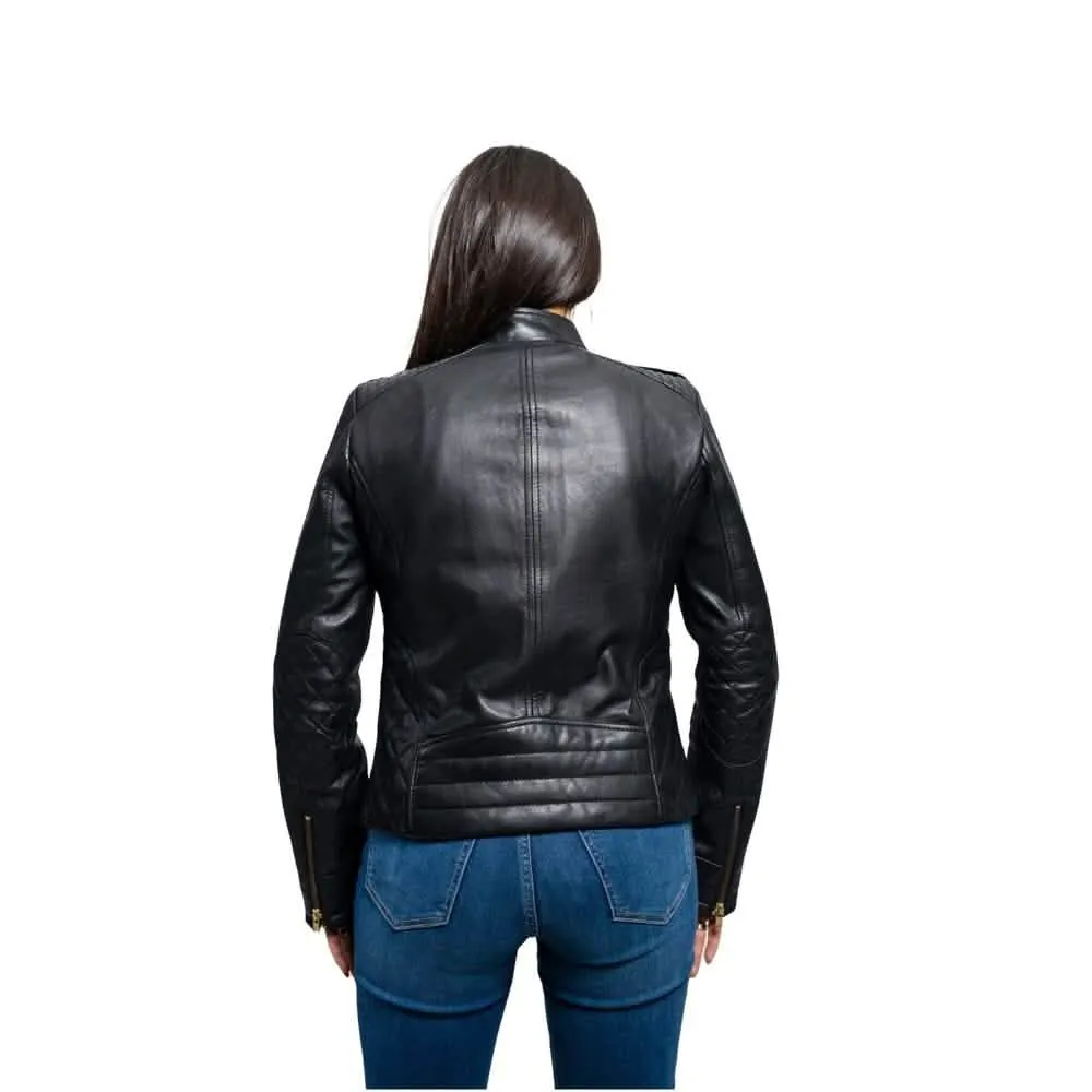 Madelin Edgy Luxe Leather Moto Jacket