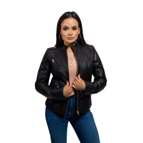 Madelin Edgy Luxe Leather Moto Jacket