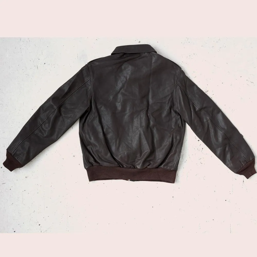 Men's Brown Horseskin A2 Flying Leather Bomber Jacket