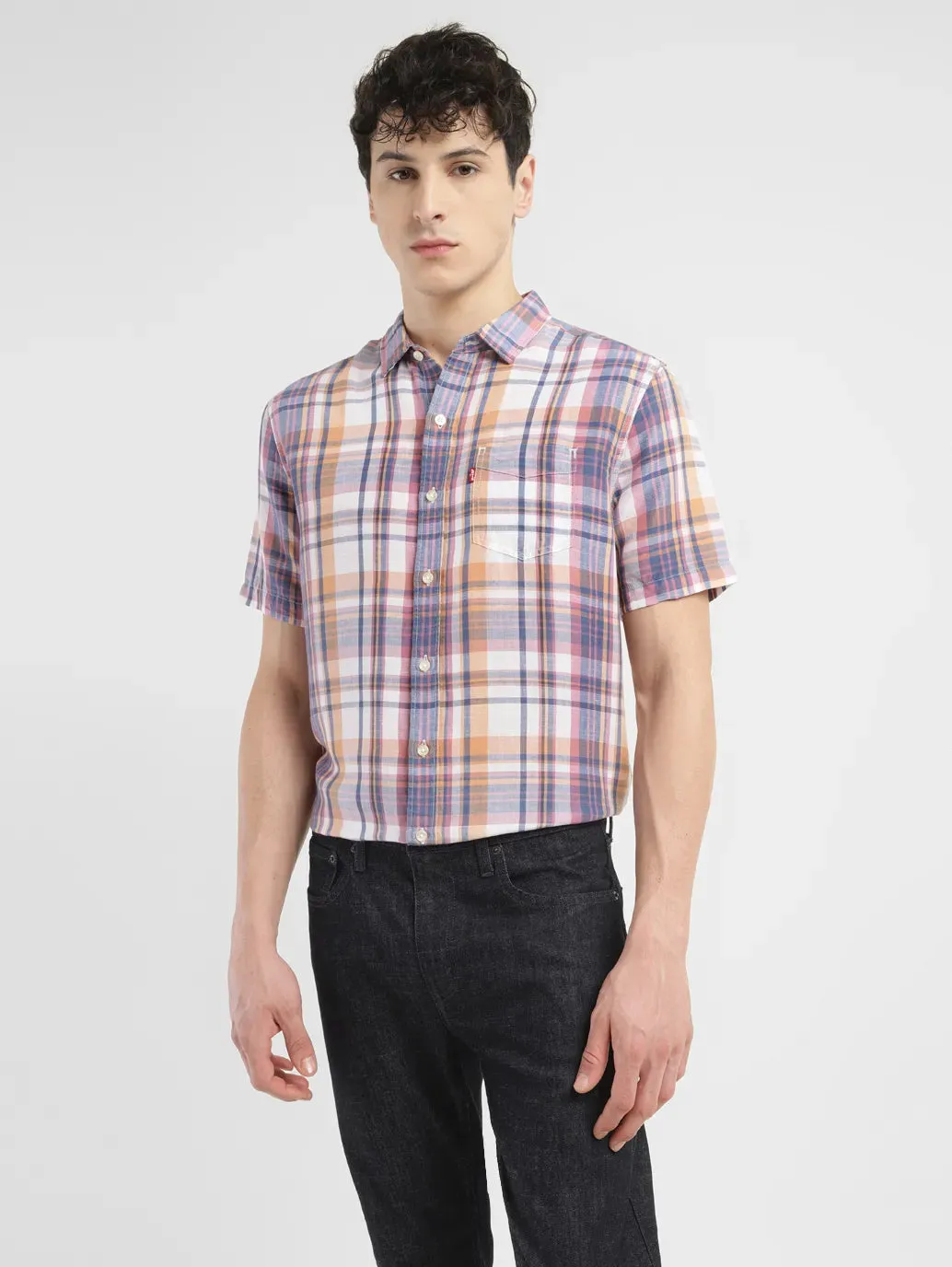 Men's Checkered Spread Slim Fit Shirt