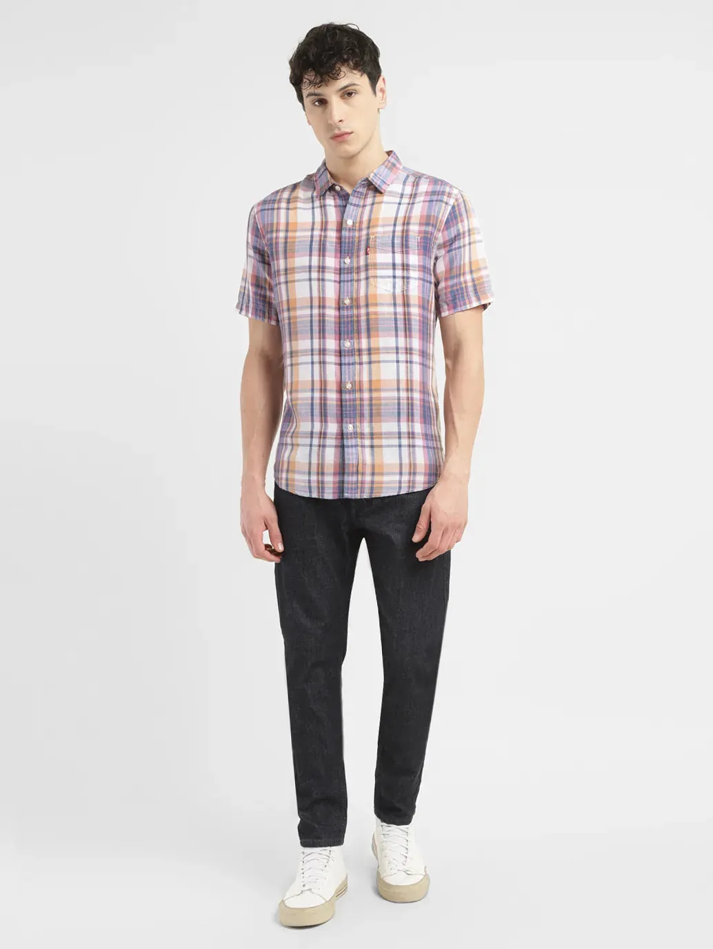 Men's Checkered Spread Slim Fit Shirt