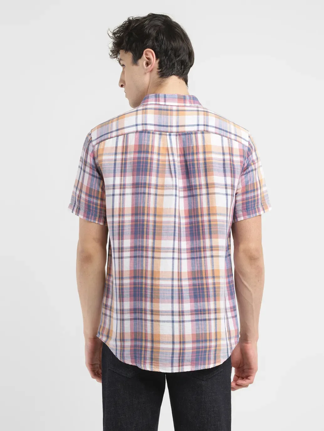 Men's Checkered Spread Slim Fit Shirt