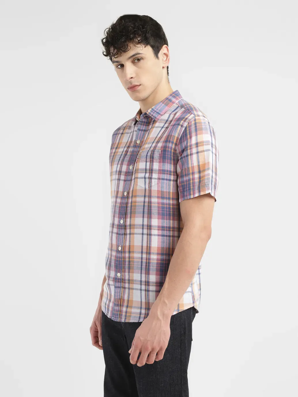 Men's Checkered Spread Slim Fit Shirt