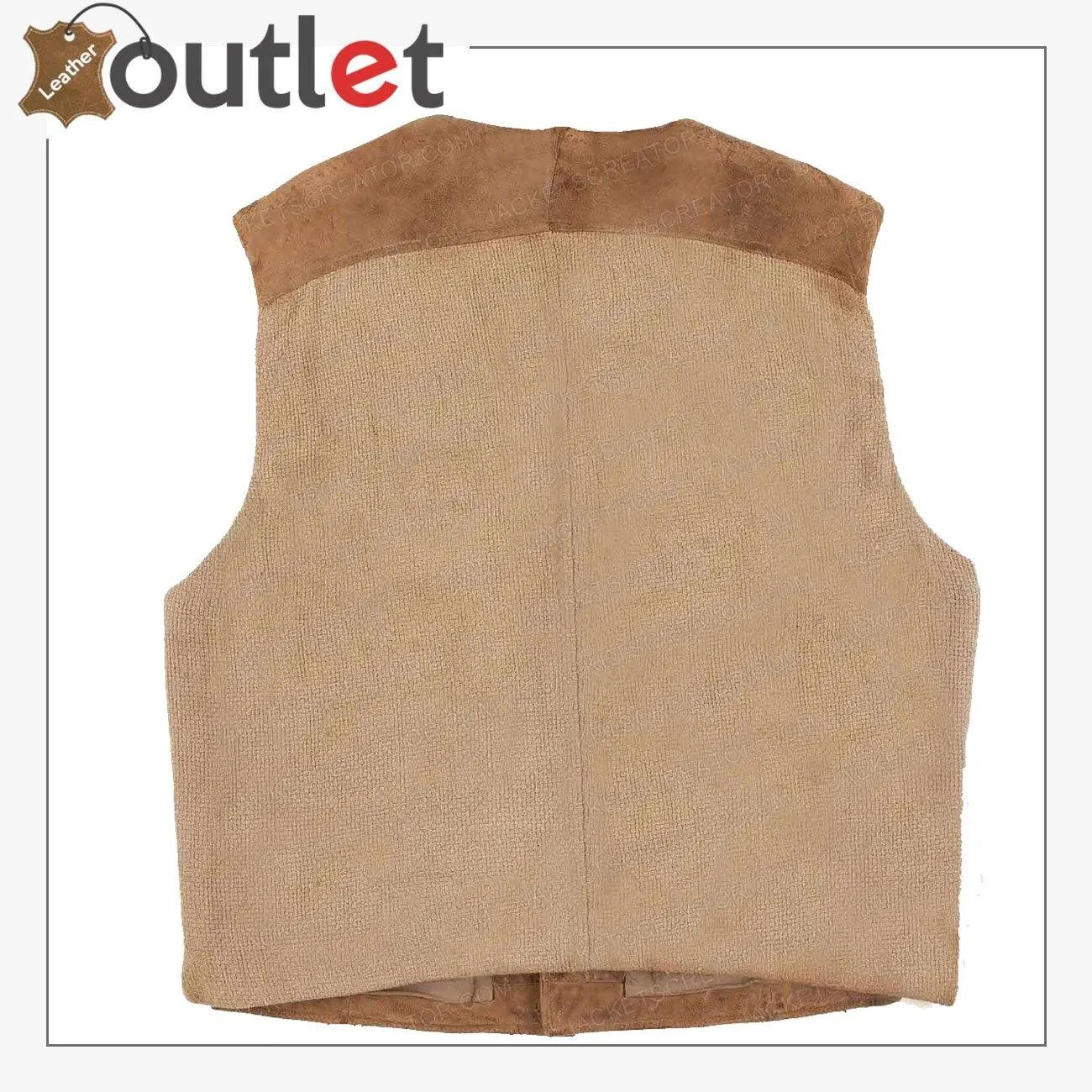 Men's Promo Basic Leather Distressed Brown Vest