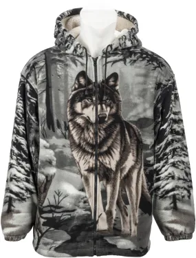 MENS/WOMENS R'LIXIO FAUX FUR GREY WOLF ANIMAL JACKET