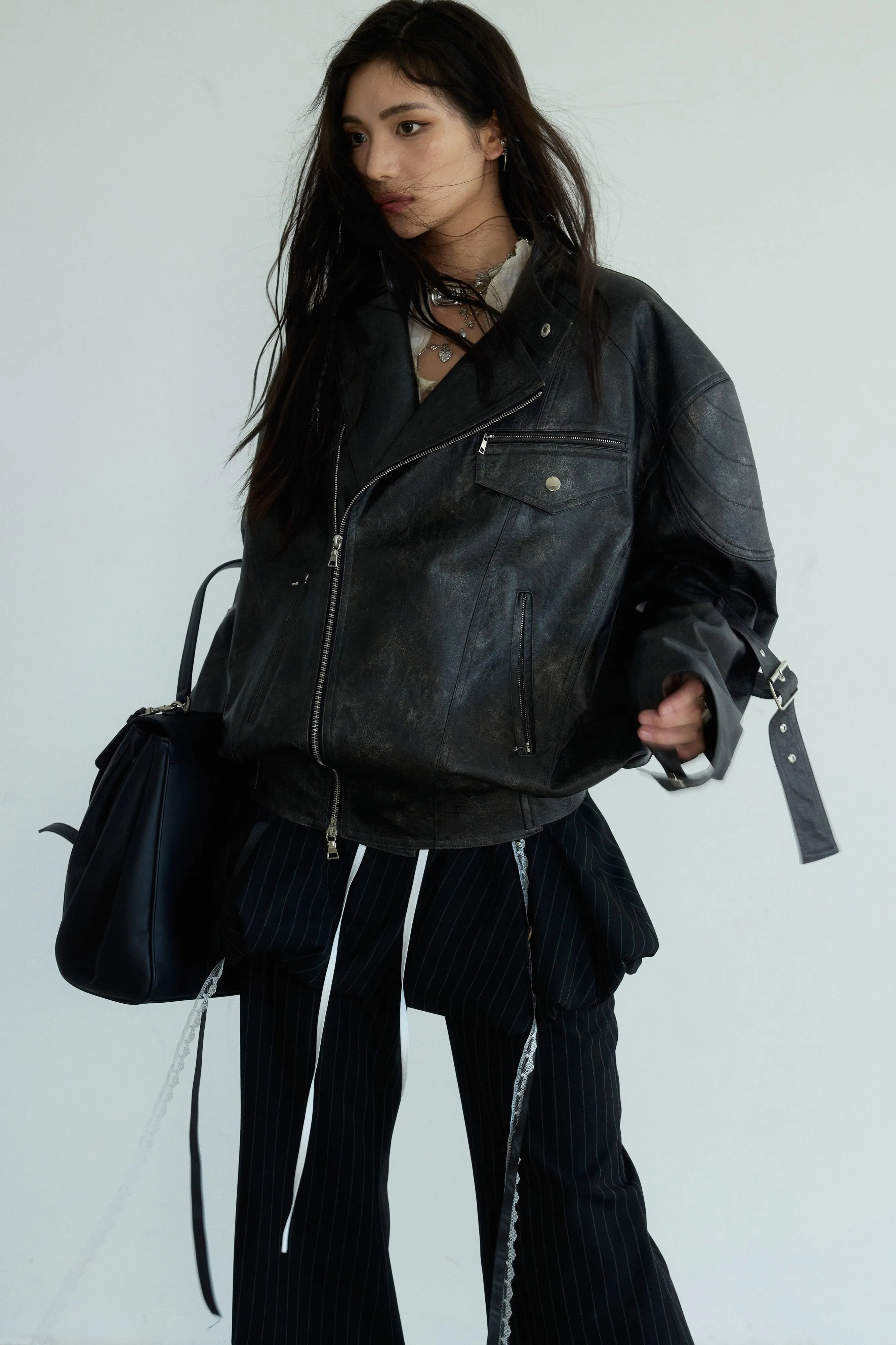 Midnight Rider Oversized Moto Jacket