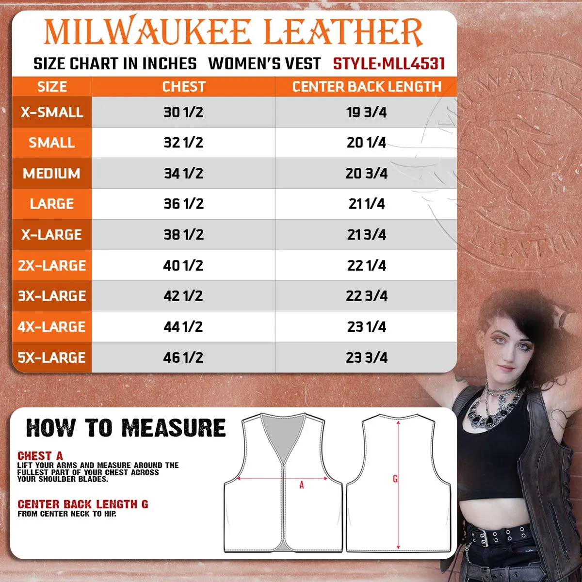 Milwaukee Leather Women's Black Leather V-Neck Motorcycle Rider Vest with Side Lace MLL4531