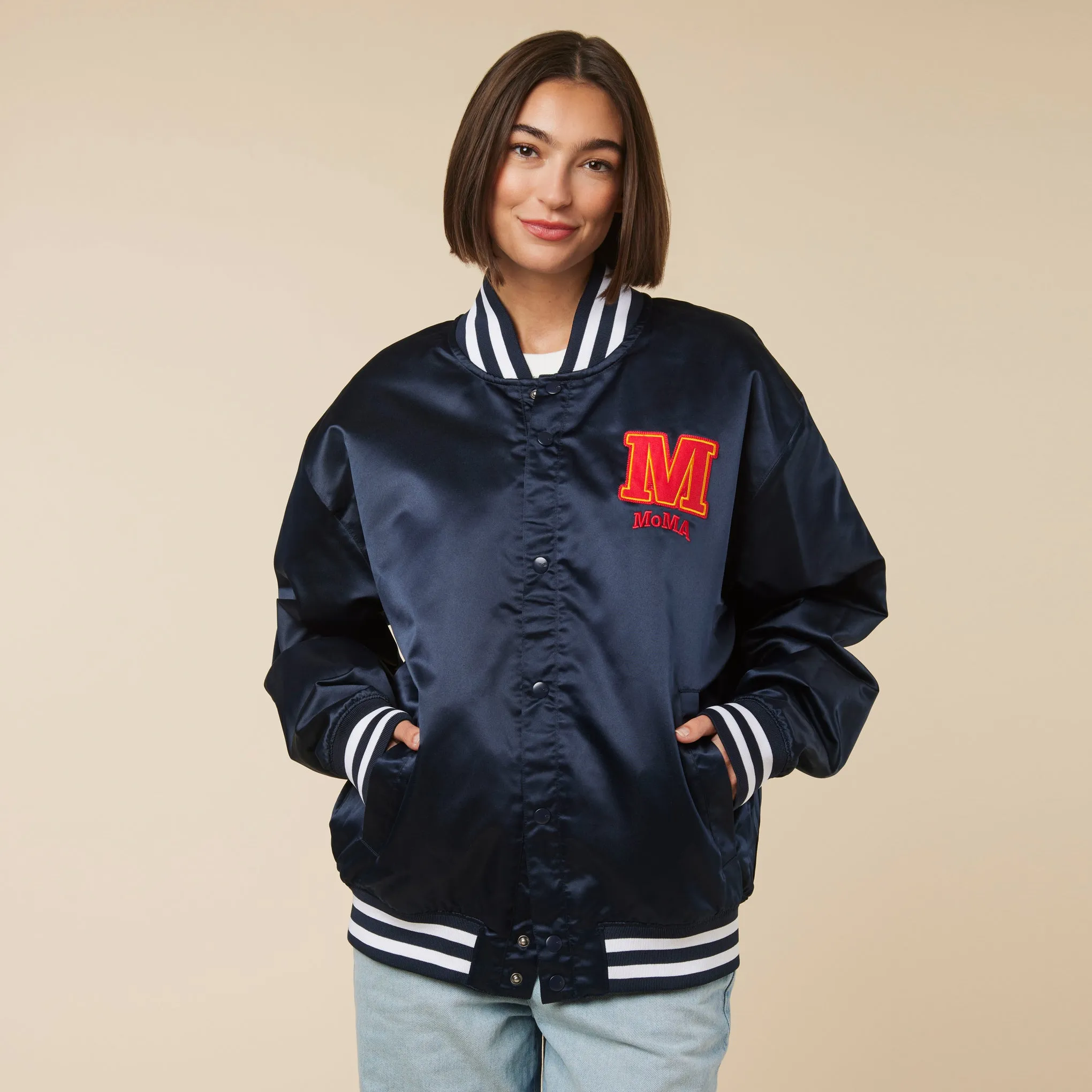 MoMA Champion Satin Bomber Jacket