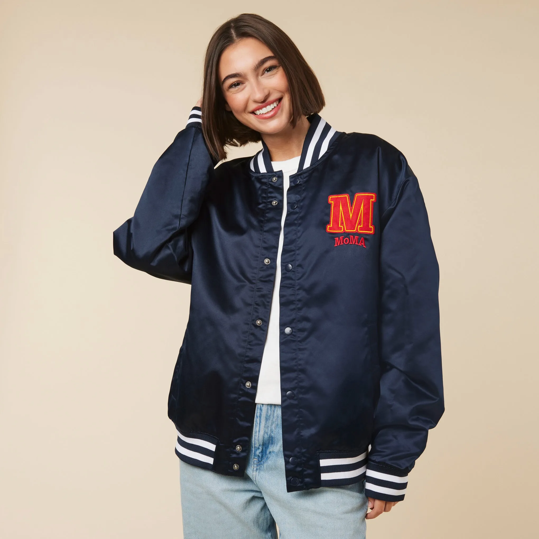 MoMA Champion Satin Bomber Jacket