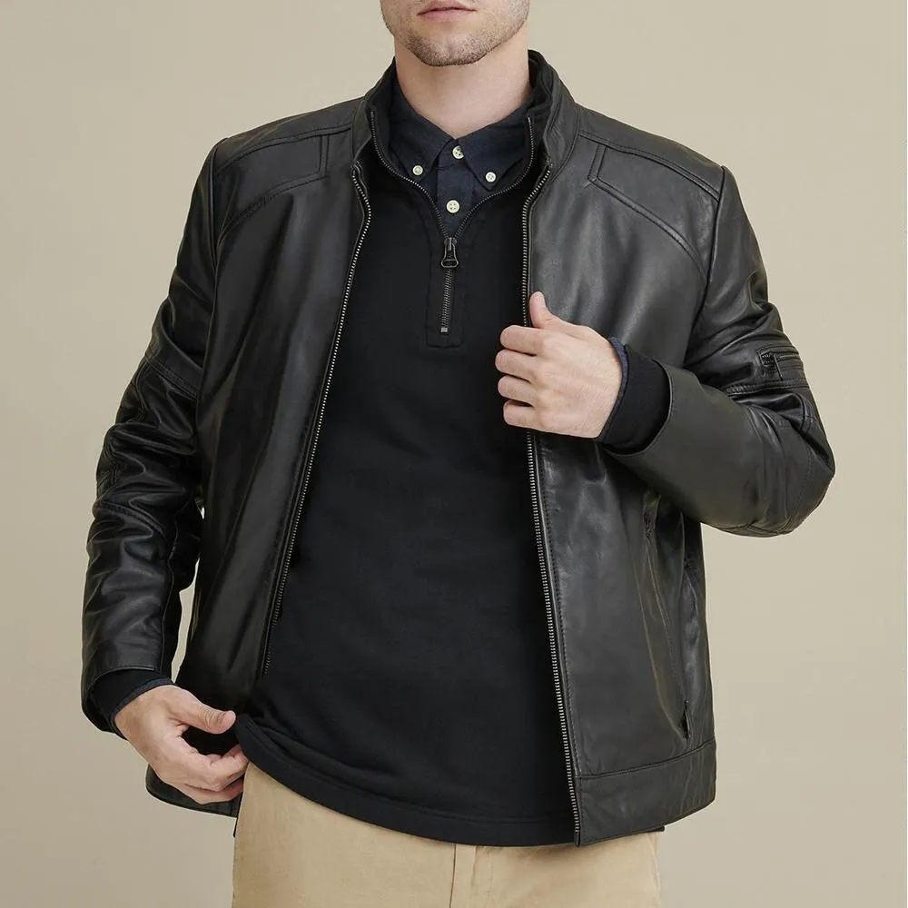 Moto Biker Leather Jacket For Men