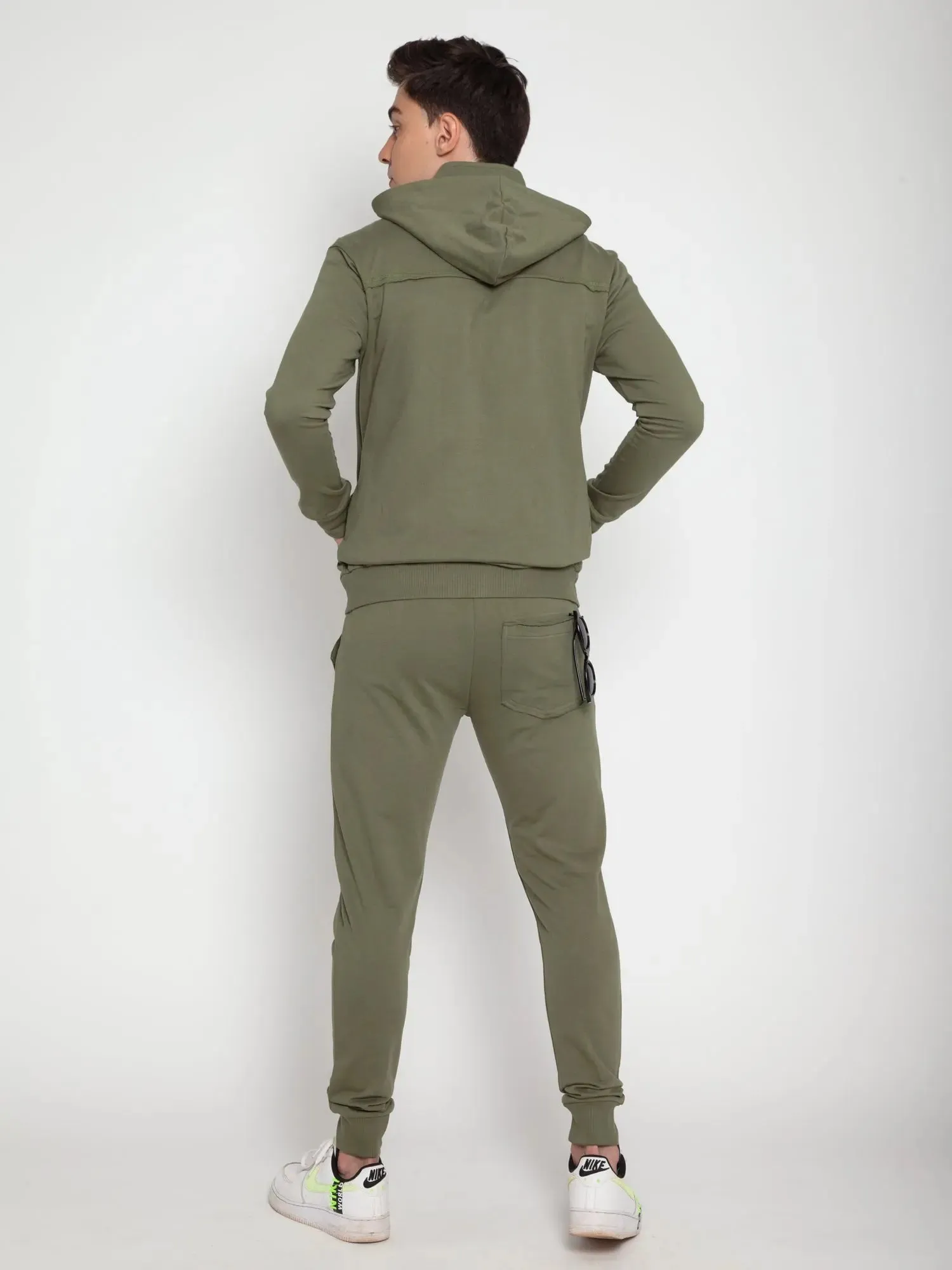 Olive Green Removable Hooded Jacket