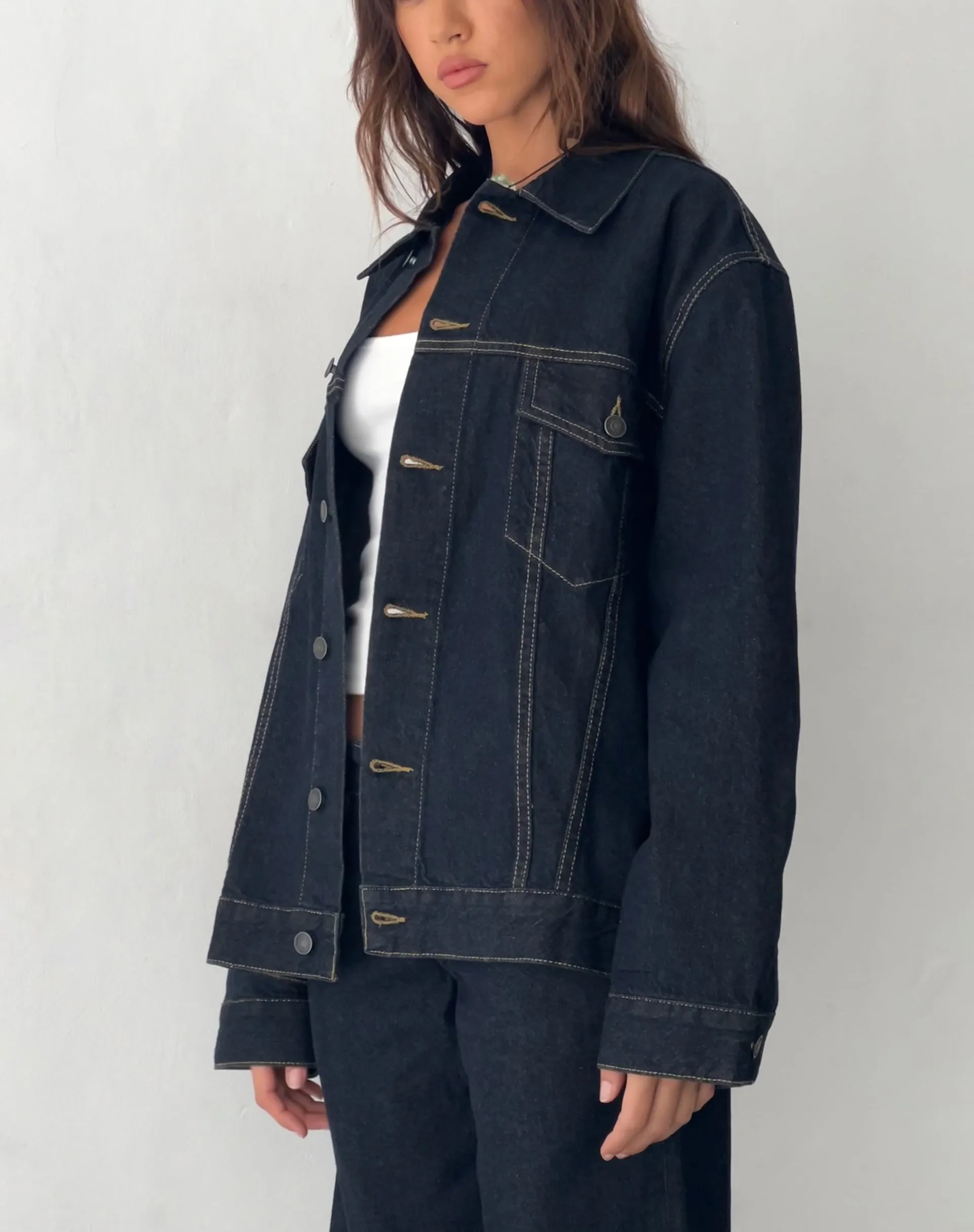 Oversized Denim Jacket in Indigo