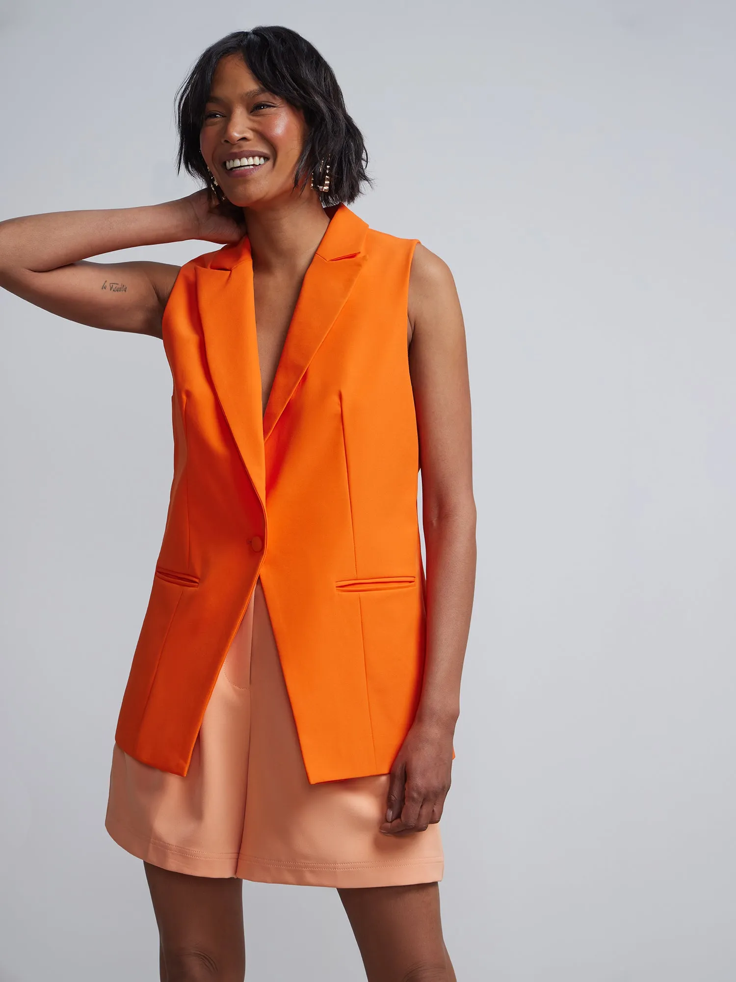 Oversized Single-Button Suit Vest - Fit To Flatter