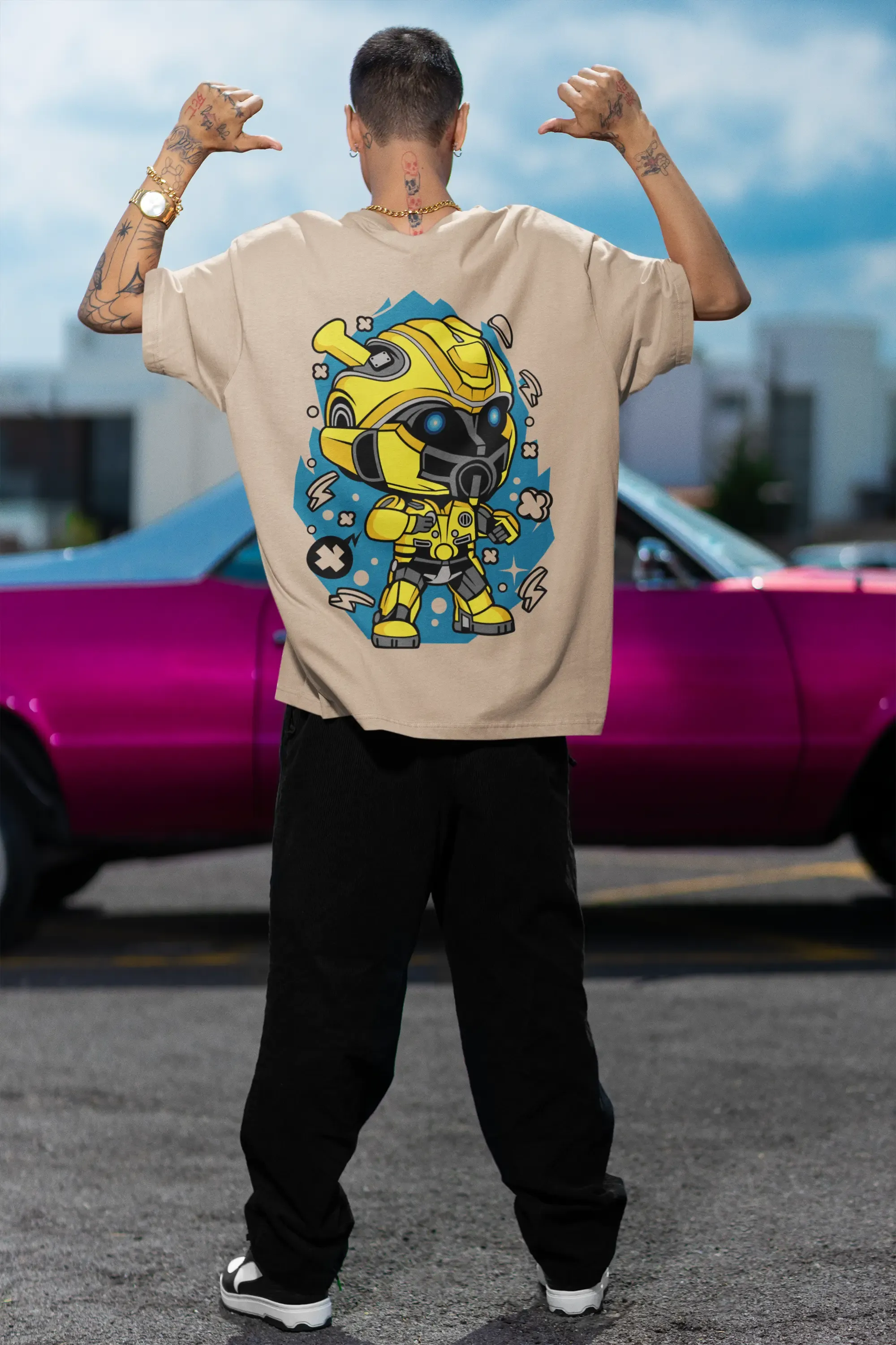 Oversized T-Shirt Men - Bumble Bee