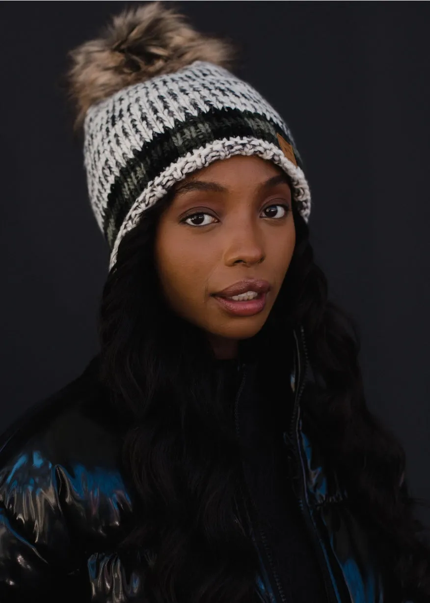 Panache Apparel Co. Fleece-lined Plaid Pom Beanie