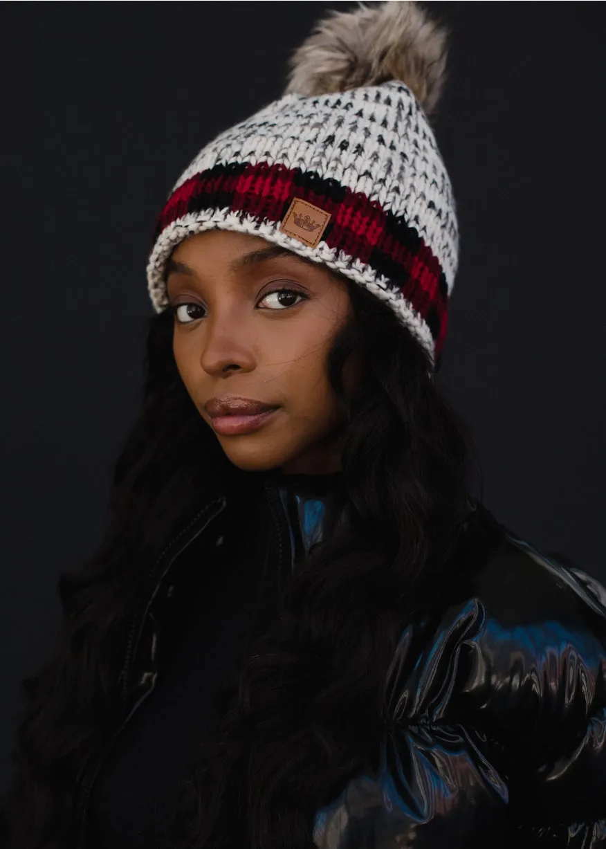 Panache Apparel Co. Fleece-lined Plaid Pom Beanie