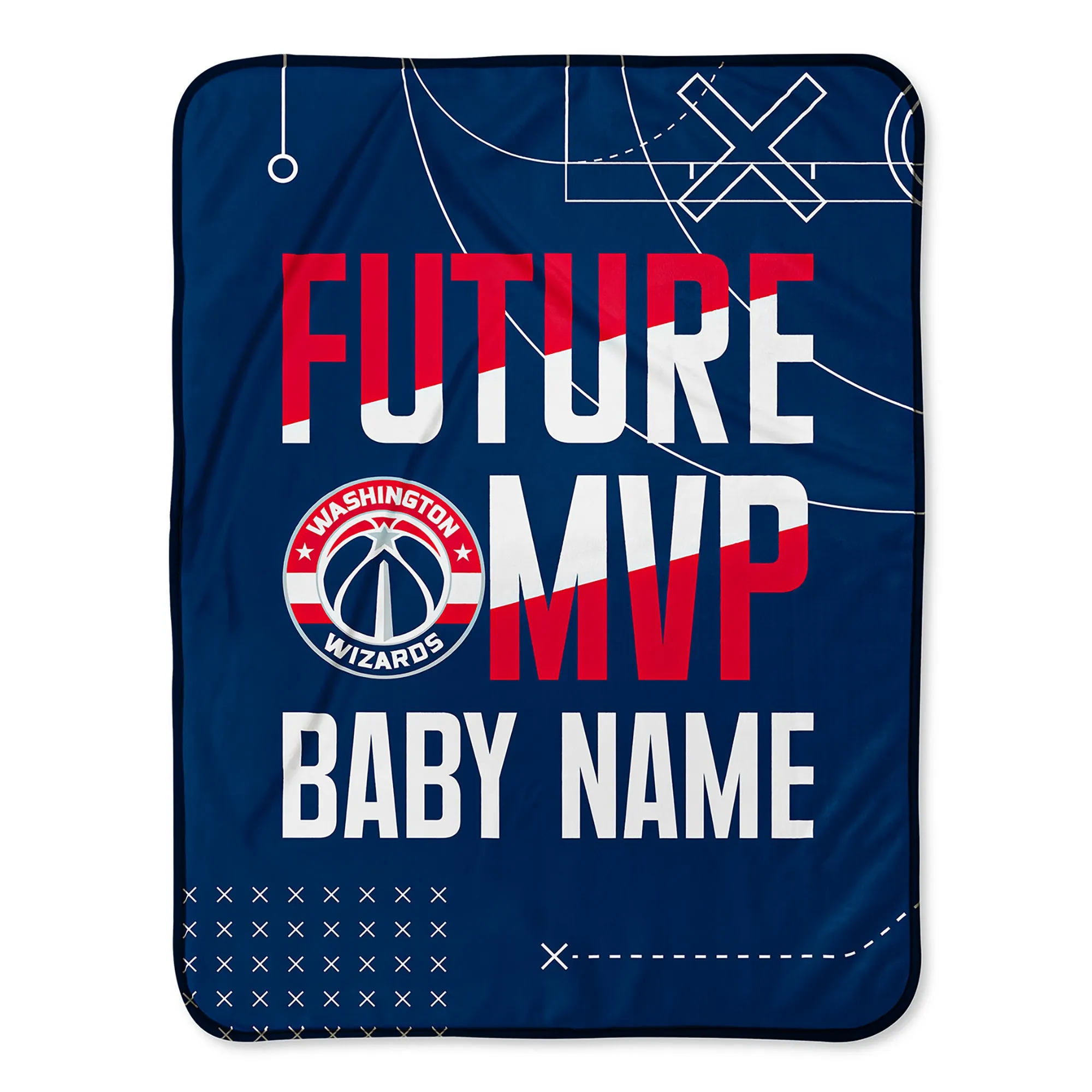 Personalized Washington Wizards MVP Baby Pixel Fleece Blanket