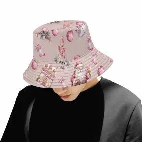 Pink Christmas 50  Unisex Summer Single-Layer Bucket Hat