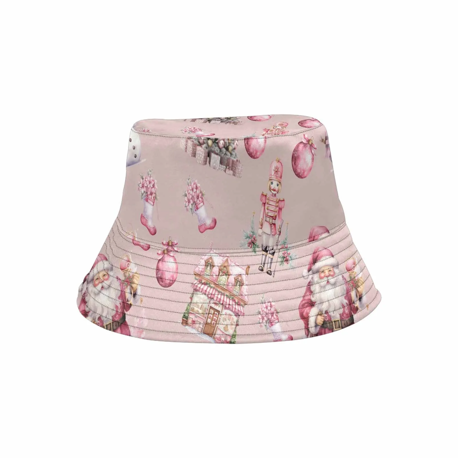 Pink Christmas 50  Unisex Summer Single-Layer Bucket Hat