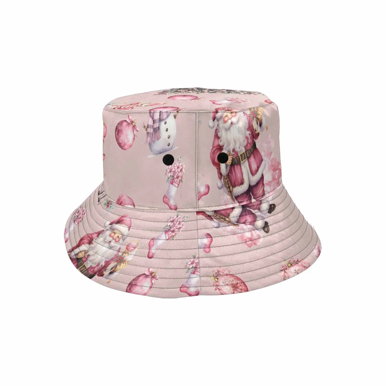 Pink Christmas 50  Unisex Summer Single-Layer Bucket Hat