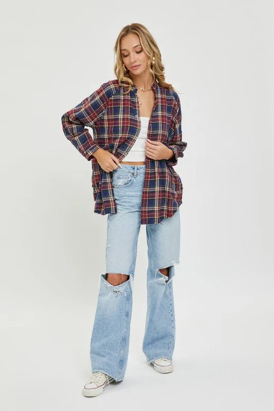 Plus Size Forever Classic Plaid Flannel Shirt