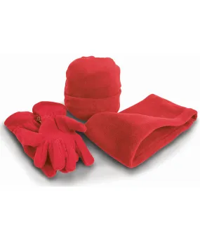 Polartherm fleece accessory set | Red