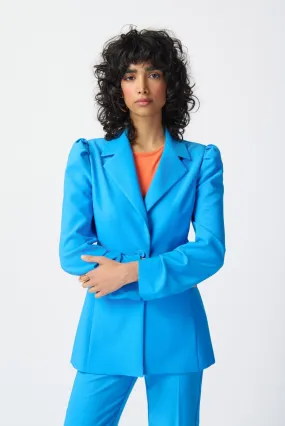 Puff Sleeve Lux Twill Blazer Style 241190 | French Blue