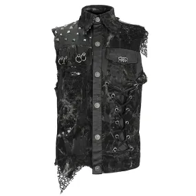 Punk Style Tie-Dye Hand Painted Vest