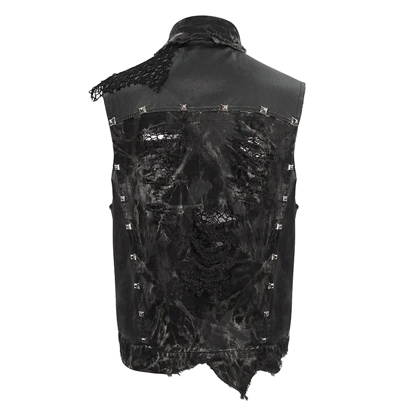 Punk Style Tie-Dye Hand Painted Vest