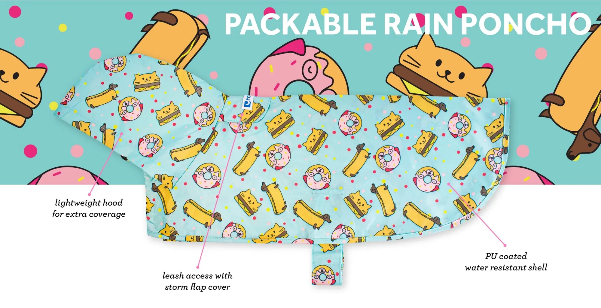 RC Pet Packable Rain Poncho Rubber Ducky