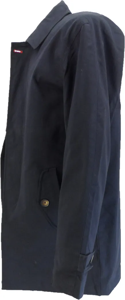 Real Hoxton Mens Navy Mac Coat