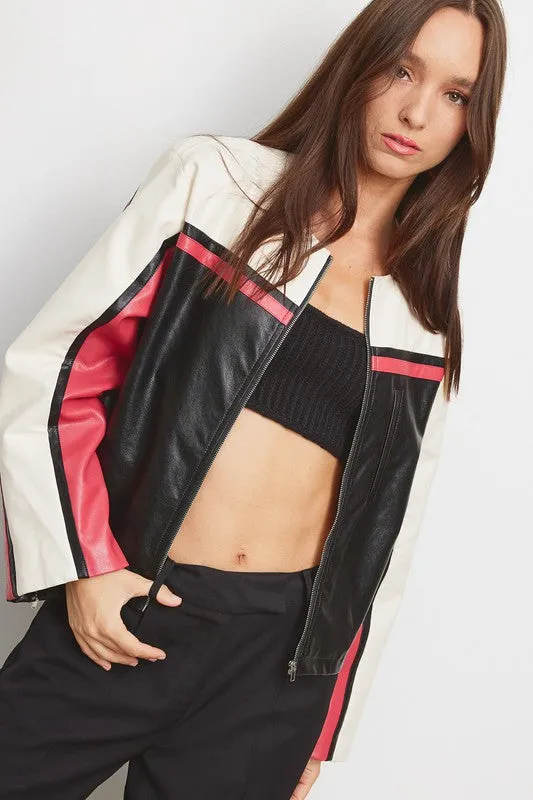 Red Barcelona Moto Jacket