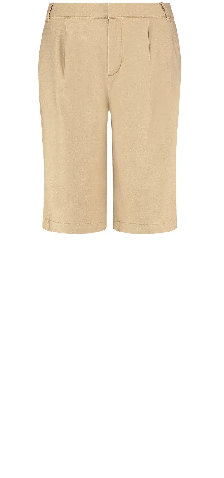 Relaxed Bermuda Short Sand Stretch Linen | Warm Sand