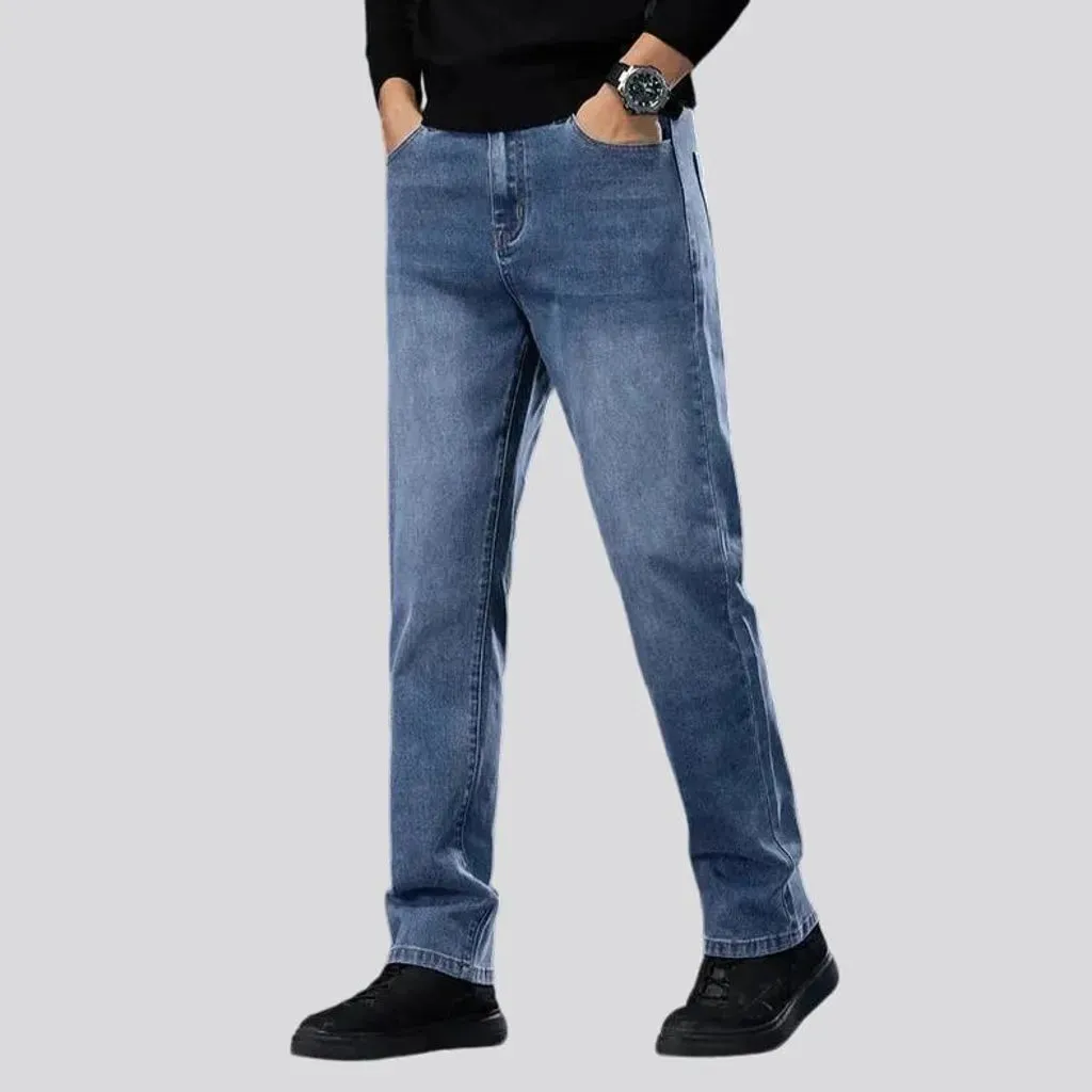 Retro tapered high-rise casual men's jeans