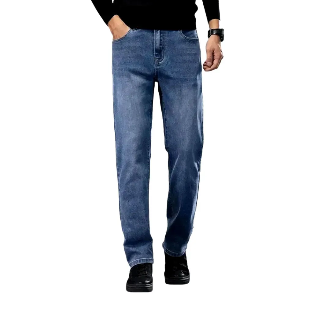 Retro tapered high-rise casual men's jeans