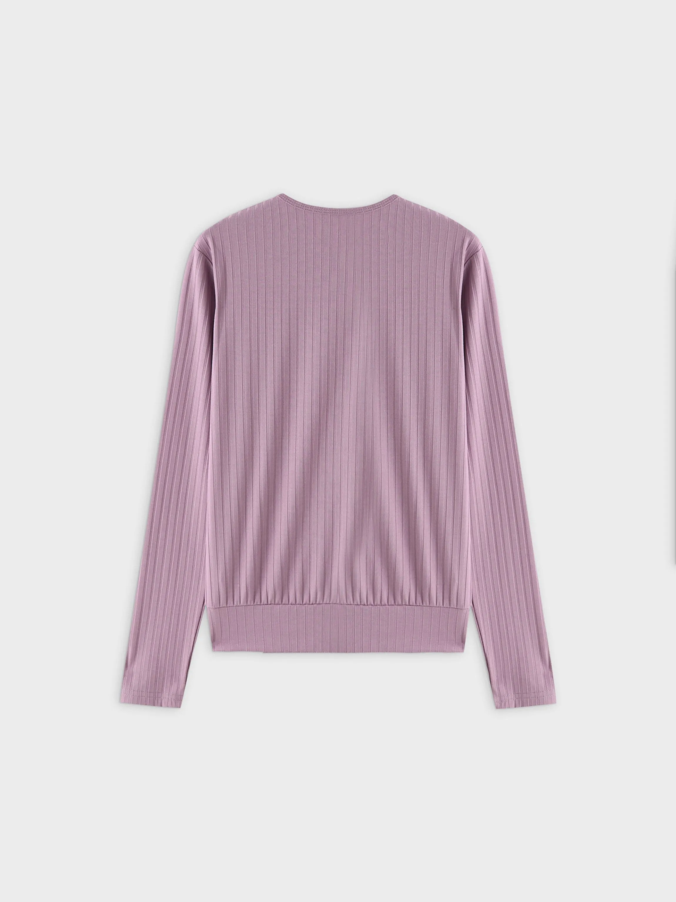 Ribbed High V Bomber-Lavender