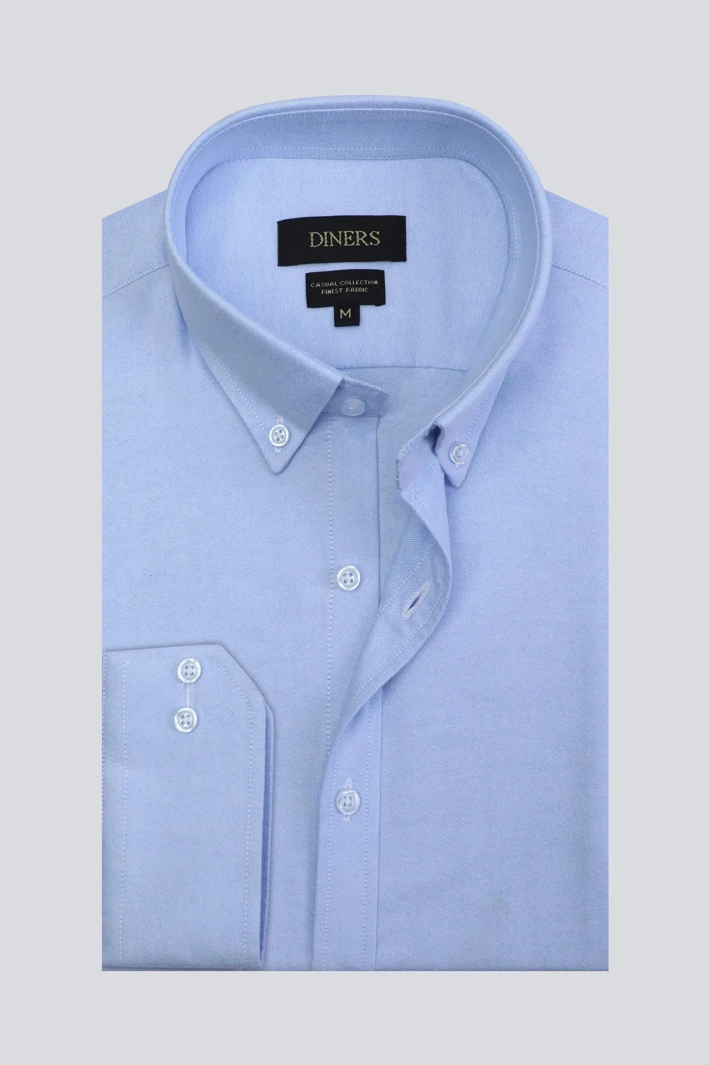 Sky Blue Oxford Textured Casual Shirt