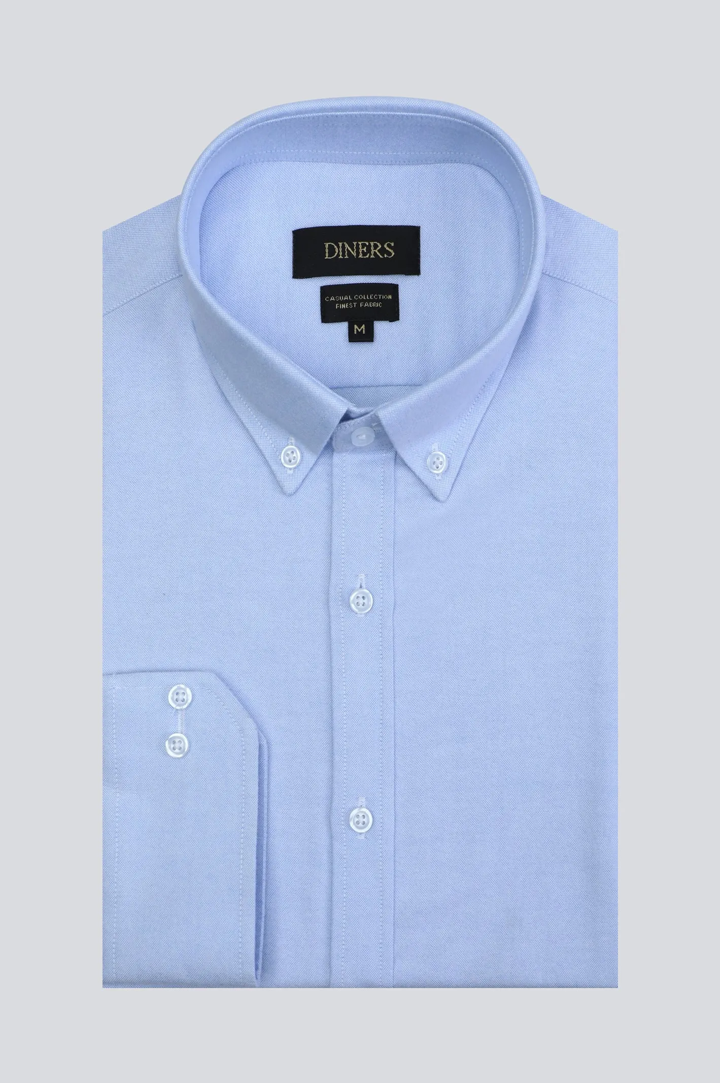 Sky Blue Oxford Textured Casual Shirt