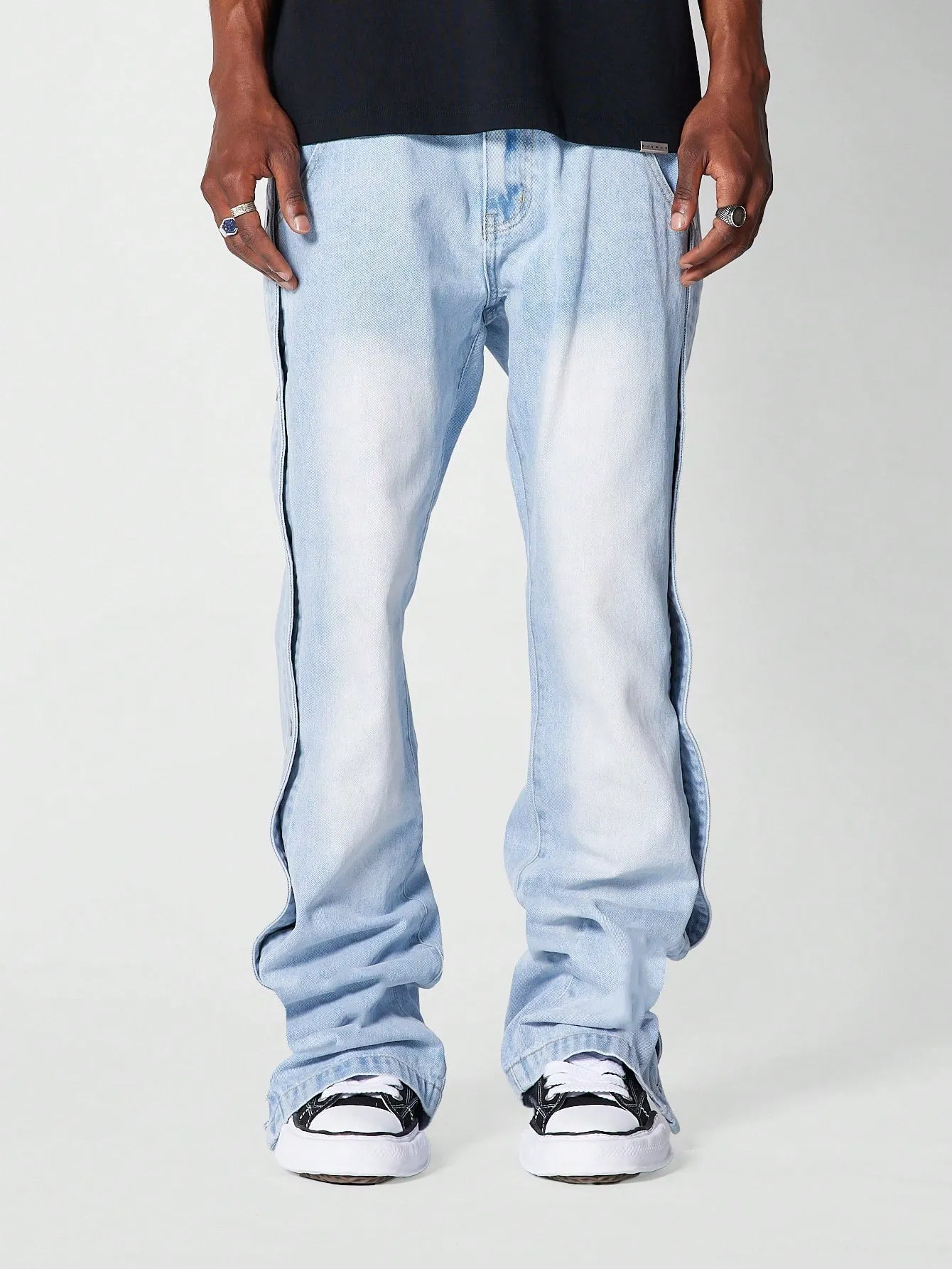 Snap Edge Flare Fit Men Denim